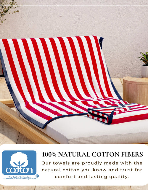 Load image into Gallery viewer, Oversized Striped Border Cabana Beach Towel - Santa Cruz
