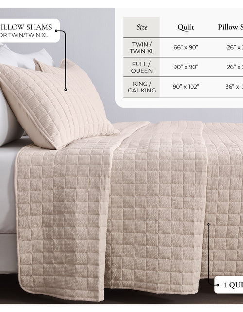 Load image into Gallery viewer, Box-Stitched Seersucker Quilt Set - Seersucker Collection
