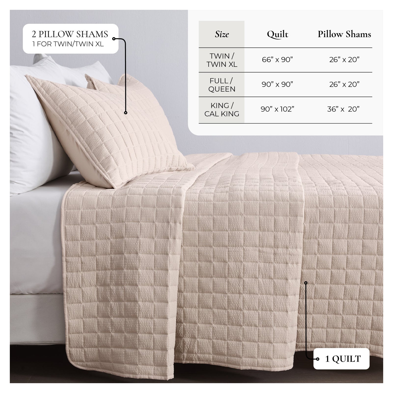 Box-Stitched Seersucker Quilt Set - Seersucker Collection