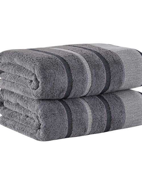 Load image into Gallery viewer, Decorative Cotton Stripe Bath Towel Set - Noelle Collection
