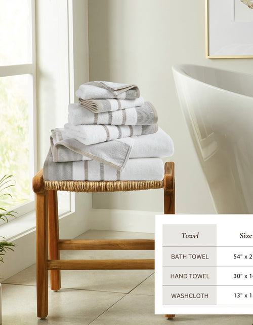 Load image into Gallery viewer, Decorative Cotton Stripe Bath Towel Set - Noelle Collection
