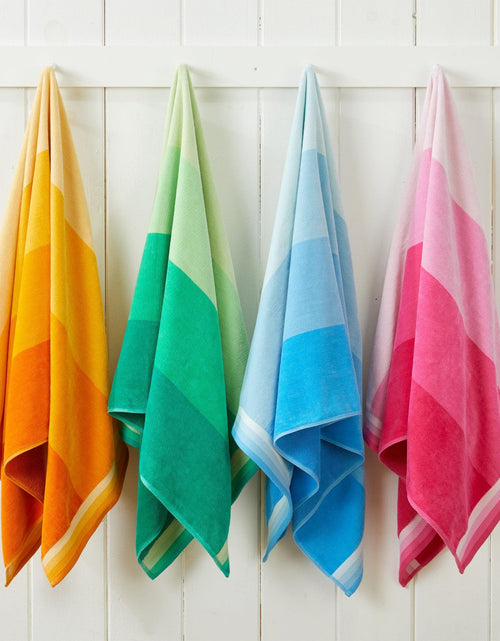 Load image into Gallery viewer, Cotton Velour Cabana Stripe Beach Towel - Novia Collection
