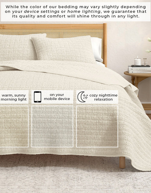 Load image into Gallery viewer, 100% Cotton Honeycomb Waffle Garment Washed Quilt Set - Genevieve Collection
