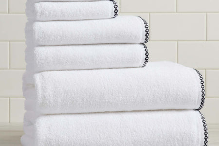 Cotton Border-Stitched 6-Piece Towel Set - Valery Collection