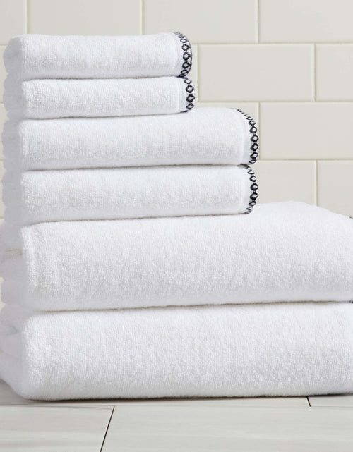 Load image into Gallery viewer, Cotton Border-Stitched 6-Piece Towel Set - Valery Collection

