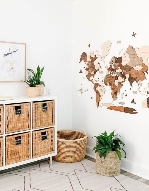 Load image into Gallery viewer, 3D Wooden World Map Multicolor
