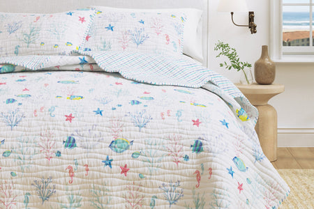 Colorful Coastal Seascape Quilt Set - Ryanne Collection