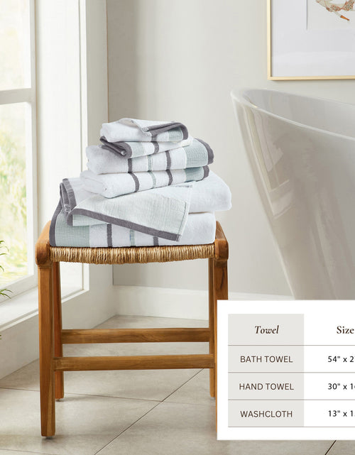 Load image into Gallery viewer, Decorative Cotton Stripe Bath Towel Set - Noelle Collection
