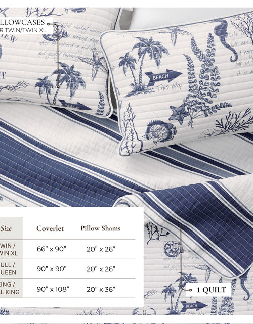 Load image into Gallery viewer, Coastal Printed Cotton Quilt Set - Calypso Collection
