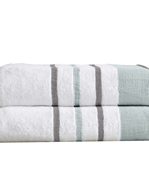 Load image into Gallery viewer, Decorative Cotton Stripe Bath Towel Set - Noelle Collection
