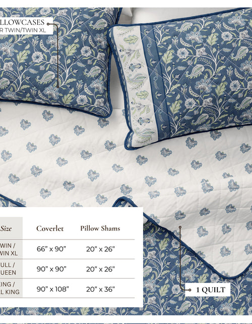 Load image into Gallery viewer, Floral Boho Printed Cotton Quilt Set - Indira Collection
