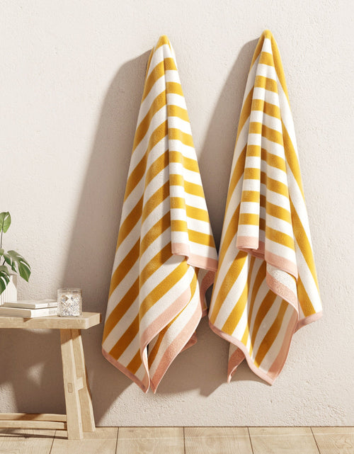 Load image into Gallery viewer, Oversized Striped Border Cabana Beach Towel - Santa Cruz
