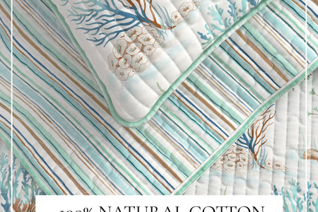 Coastal Printed Cotton Quilt Set - Santa Barbara Collection