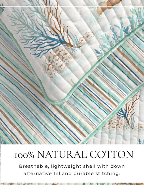Load image into Gallery viewer, Coastal Printed Cotton Quilt Set - Santa Barbara Collection
