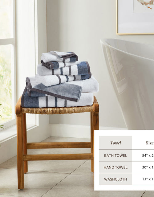 Load image into Gallery viewer, Decorative Cotton Stripe Bath Towel Set - Noelle Collection
