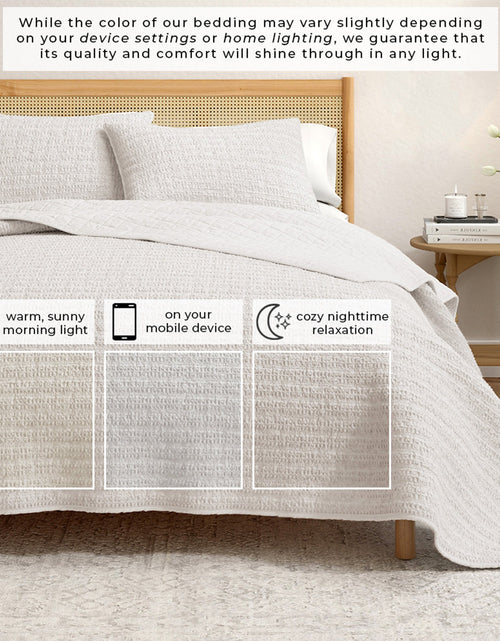 Load image into Gallery viewer, 100% Cotton Honeycomb Waffle Garment Washed Quilt Set - Genevieve Collection

