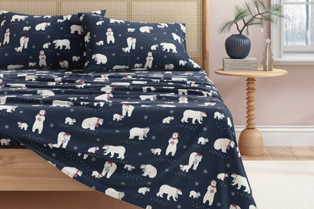 Turkish Cotton Christmas Flannel Sheet Set - Whittaker Collection