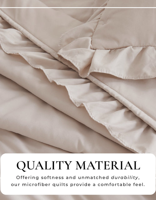 Load image into Gallery viewer, Dot Stitched Ruffled Quilt Set - Dot-Ruffled Collection
