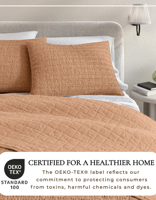 Load image into Gallery viewer, 100% Cotton Honeycomb Waffle Garment Washed Quilt Set - Genevieve Collection
