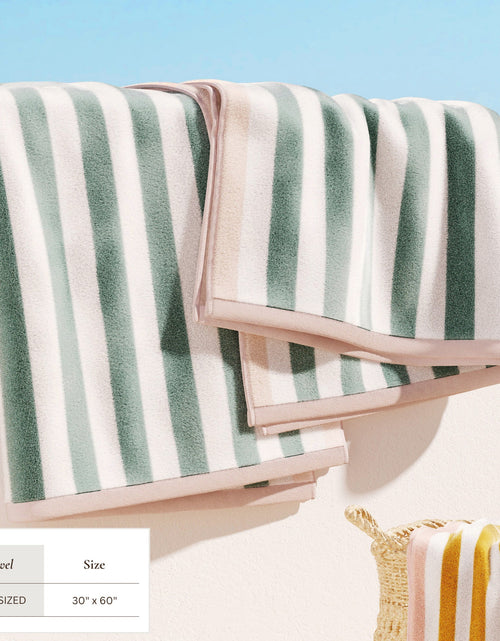 Load image into Gallery viewer, Oversized Striped Border Cabana Beach Towel - Santa Cruz
