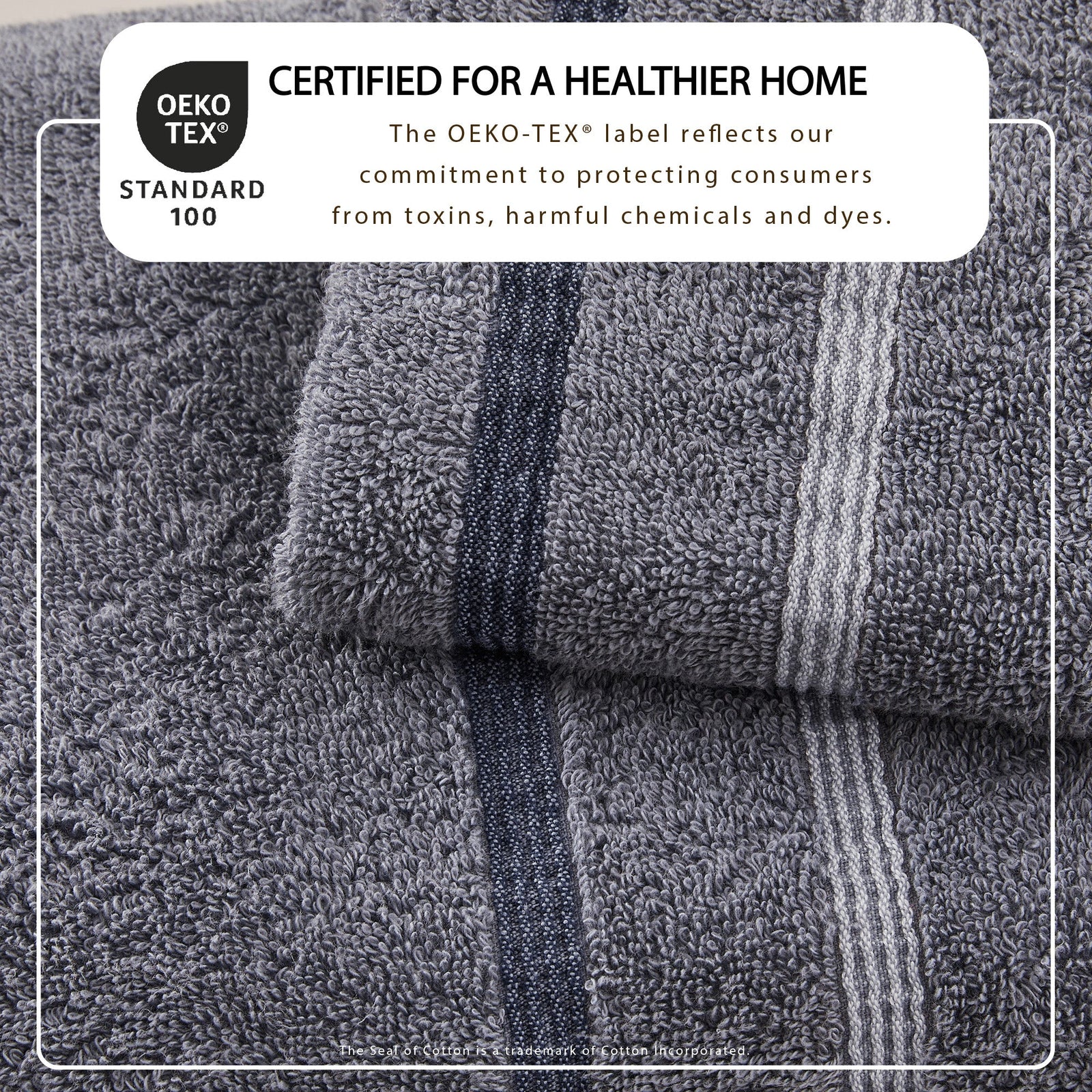 Decorative Cotton Stripe Bath Towel Set - Noelle Collection