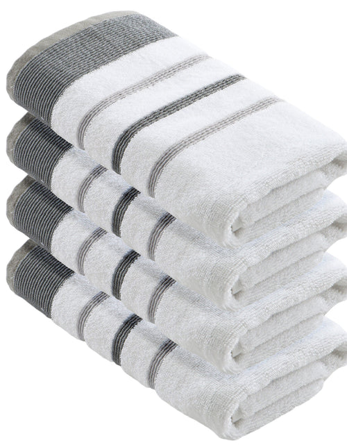 Load image into Gallery viewer, Decorative Cotton Stripe Bath Towel Set - Noelle Collection

