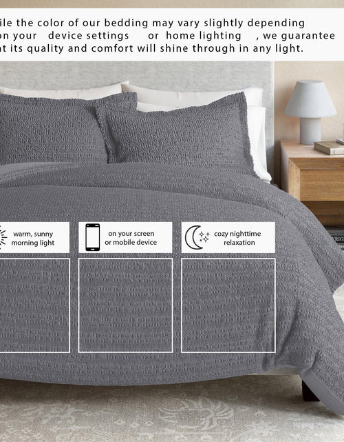 Load image into Gallery viewer, 100% Cotton Honeycomb Waffle Duvet Set - Mattea Collection
