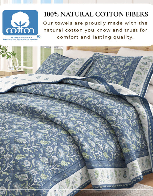 Load image into Gallery viewer, Floral Boho Printed Cotton Quilt Set - Indira Collection
