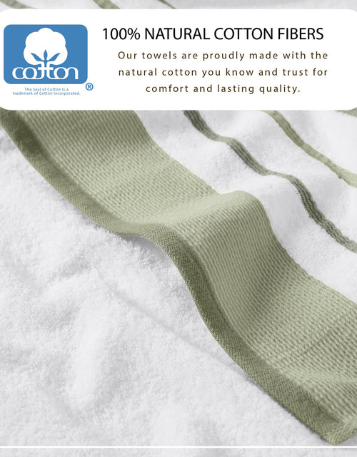 Load image into Gallery viewer, Decorative Cotton Stripe Bath Towel Set - Noelle Collection
