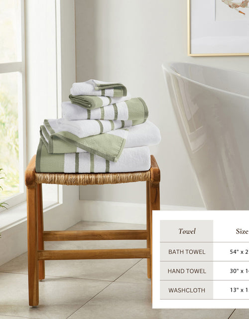 Load image into Gallery viewer, Decorative Cotton Stripe Bath Towel Set - Noelle Collection
