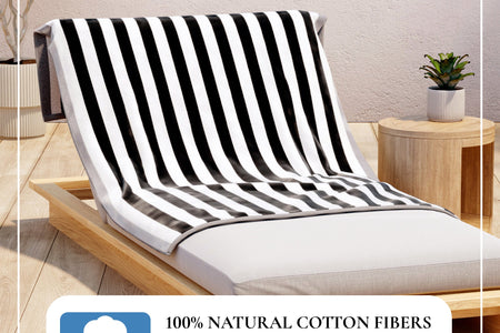 Oversized Striped Border Cabana Beach Towel - Santa Cruz