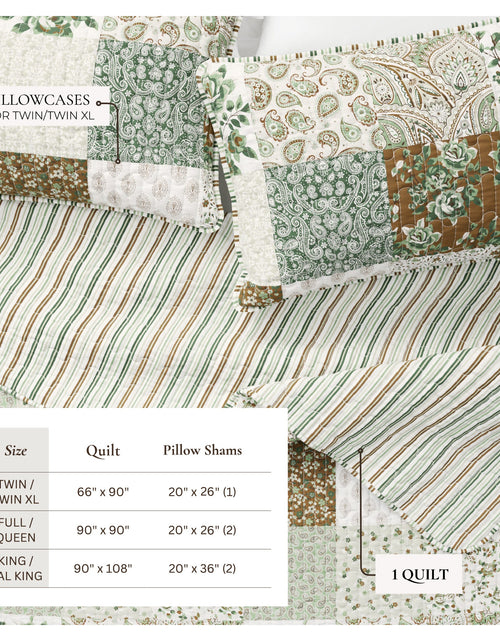 Load image into Gallery viewer, Floral Patchwork Quilt Set - Damia Collection
