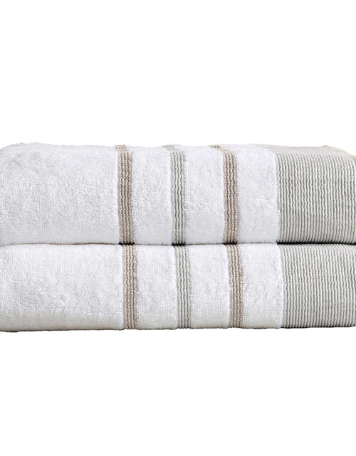 Load image into Gallery viewer, Decorative Cotton Stripe Bath Towel Set - Noelle Collection
