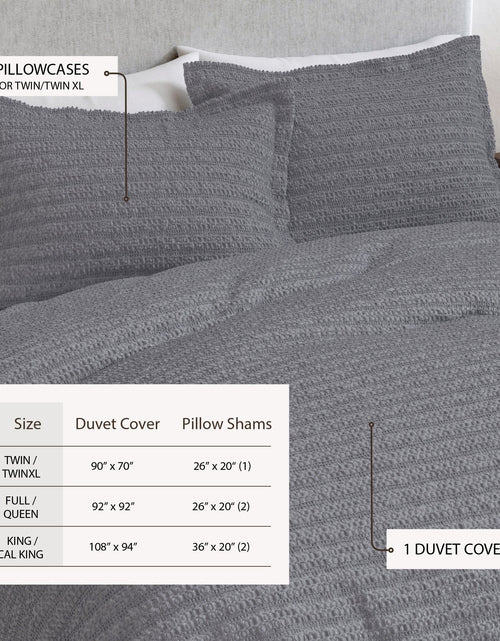 Load image into Gallery viewer, 100% Cotton Honeycomb Waffle Duvet Set - Mattea Collection
