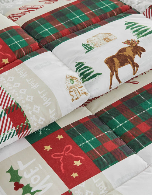 Load image into Gallery viewer, Reversible Christmas Comforter and Sham Set - Holiday / Lodge Odette Collection
