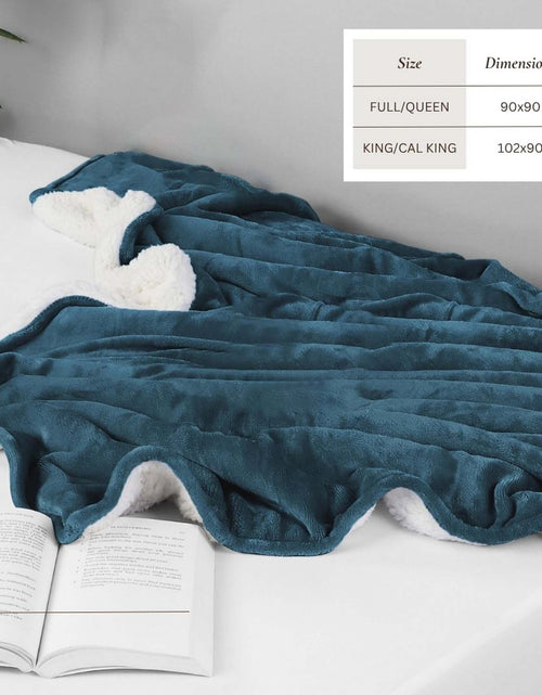 Load image into Gallery viewer, Velvet Plush Sherpa Bed Blanket - Sherpa Fleece Collection
