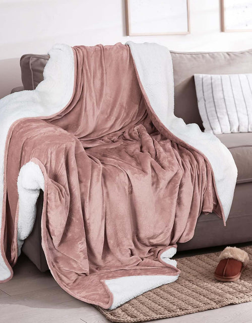 Load image into Gallery viewer, Velvet Plush Sherpa Bed Blanket - Sherpa Fleece Collection
