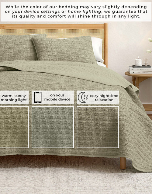 Load image into Gallery viewer, 100% Cotton Honeycomb Waffle Garment Washed Quilt Set - Genevieve Collection
