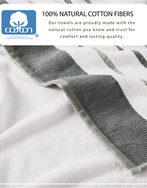Load image into Gallery viewer, Decorative Cotton Stripe Bath Towel Set - Noelle Collection
