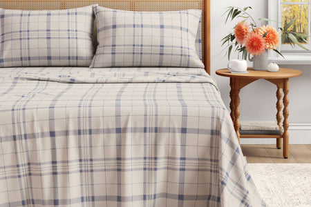 Turkish Cotton Flannel Sheet Set - Plaid & Stripe Collection