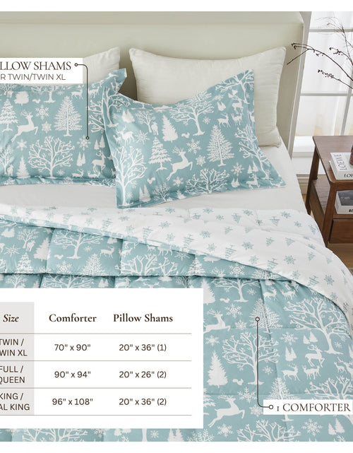 Load image into Gallery viewer, Reversible Christmas Comforter and Sham Set - Holiday / Lodge Odette Collection
