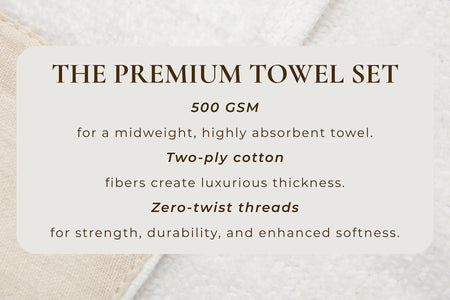 Cotton Linen-Like Border 6-Piece Towel Set - Priya Collection