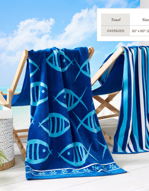 Load image into Gallery viewer, Cotton Velour Beach Towel - Maui Collection
