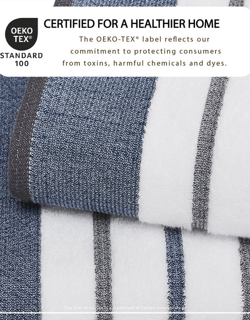 Load image into Gallery viewer, Decorative Cotton Stripe Bath Towel Set - Noelle Collection
