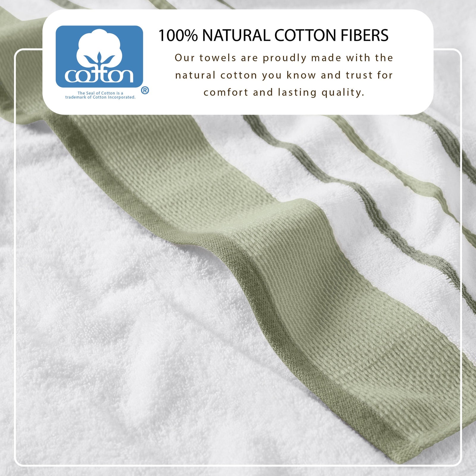 Decorative Cotton Stripe Bath Towel Set - Noelle Collection