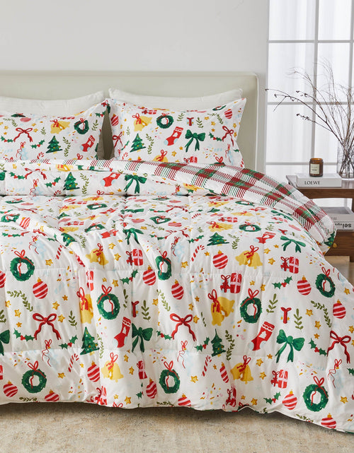Load image into Gallery viewer, Reversible Christmas Comforter and Sham Set - Holiday / Lodge Odette Collection
