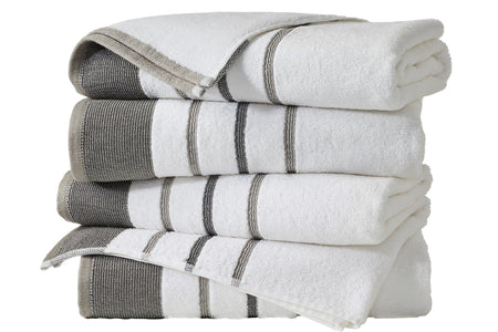 Decorative Cotton Stripe Bath Towel Set - Noelle Collection
