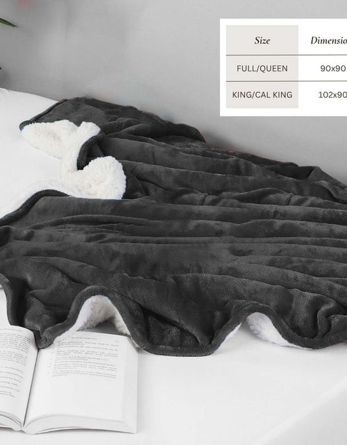 Load image into Gallery viewer, Velvet Plush Sherpa Bed Blanket - Sherpa Fleece Collection
