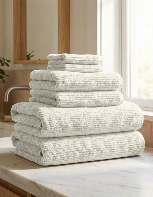 Load image into Gallery viewer, Turkish Cotton Ribbed 6-Piece Bath Towel Set - Georgiana Collection
