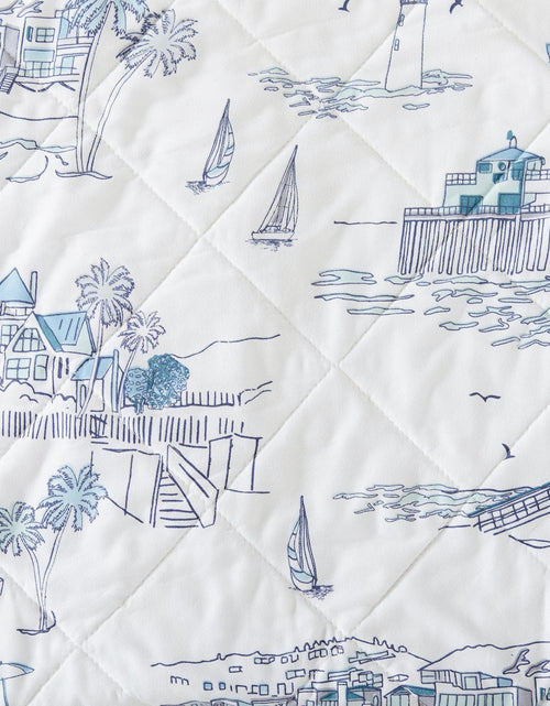 Load image into Gallery viewer, Coastal Toile Quilt Set - Cape Elizabeth Collection

